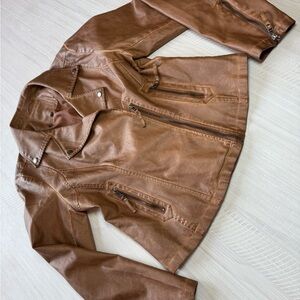 Max Studio Faux Leather Moto Jacket